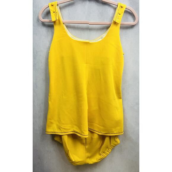 Vintage 60s Elizabeth Stewart Swimsuit Size 12 Blue Hard Cups 2 Piece Se… - Picture 2 of 11